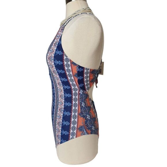 Women's Low Cut Sexy Swimsuit One Piece Plunge Cross Back Swimsuit M NWT - Picture 4 of 8